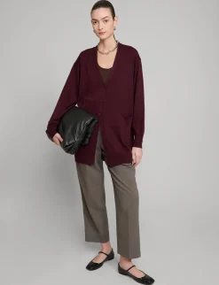 Burgundy Long Cardigan