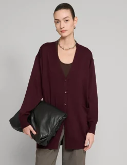 Burgundy Long Cardigan