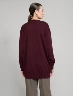 Burgundy Long Cardigan
