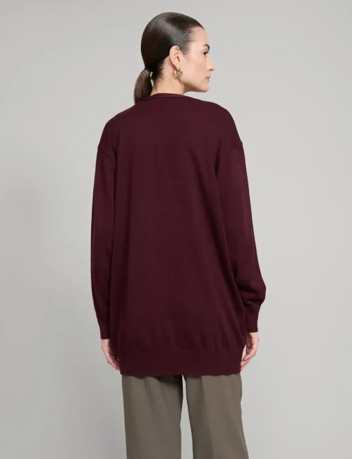 Burgundy Long Cardigan