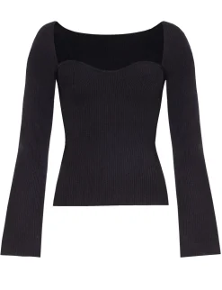 Chiara Knit Bustier Top in Black