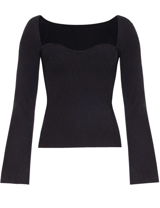 Chiara Knit Bustier Top in Black