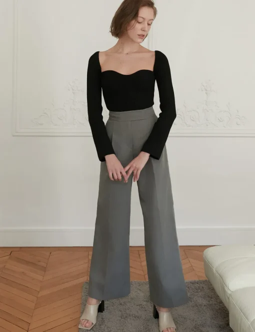 Chiara Knit Bustier Top in Black