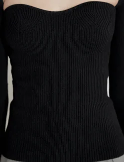 Chiara Knit Bustier Top in Black