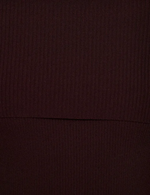 Chocolate Knit-Waist Midi Skirt