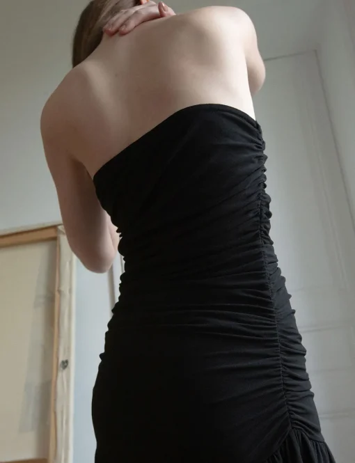 Claudia Ruched Strapless Maxi Dress