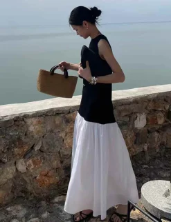 Contrast Drop Waist Dress