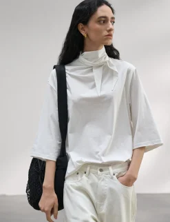 Cotton Neck-Tie Tee