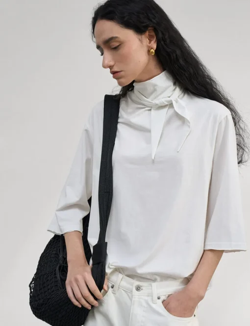 Cotton Neck-Tie Tee