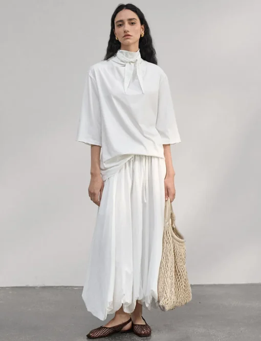 Cotton Neck-Tie Tee