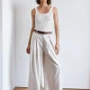 Cream Crinkled Tank
