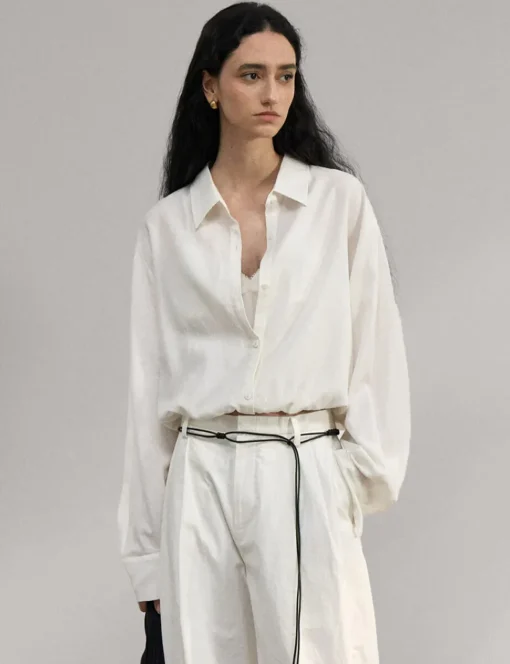 Crop Layered Bubble Shirt