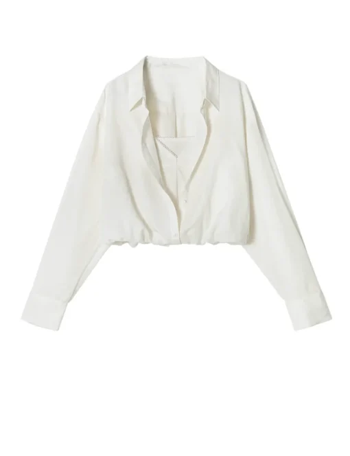 Crop Layered Bubble Shirt