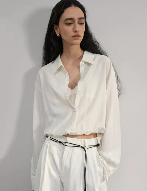Crop Layered Bubble Shirt