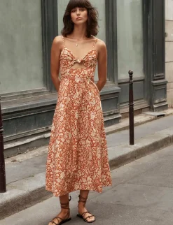 Custom Adobe Floral Print Knot Dress