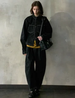 Denim Contrast Stitch Jacket