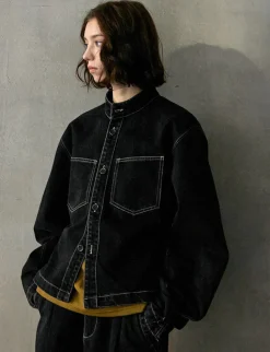 Denim Contrast Stitch Jacket