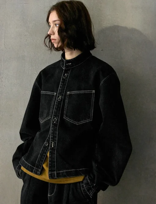 Denim Contrast Stitch Jacket