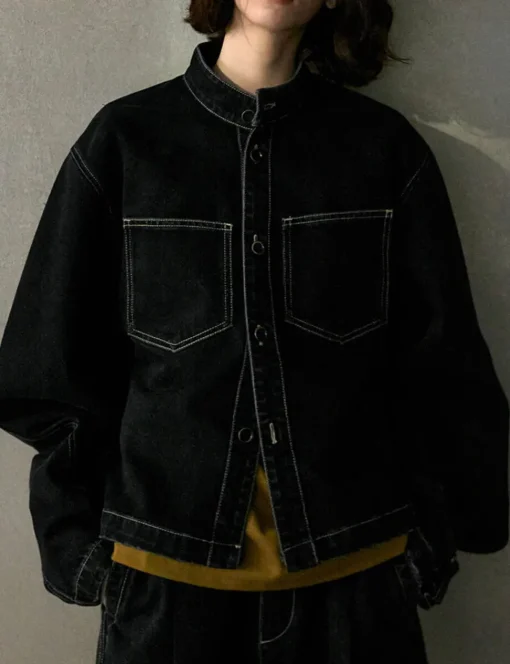 Denim Contrast Stitch Jacket