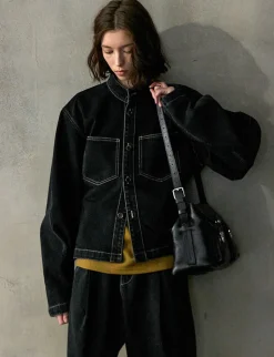 Denim Contrast Stitch Jacket