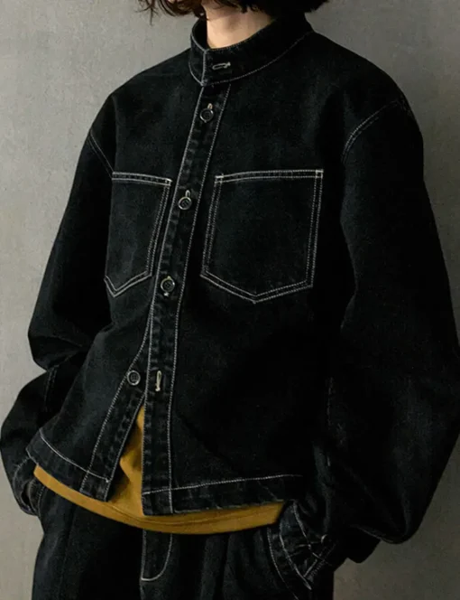 Denim Contrast Stitch Jacket