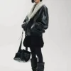 Faux Fur Vintage Leather Jacket