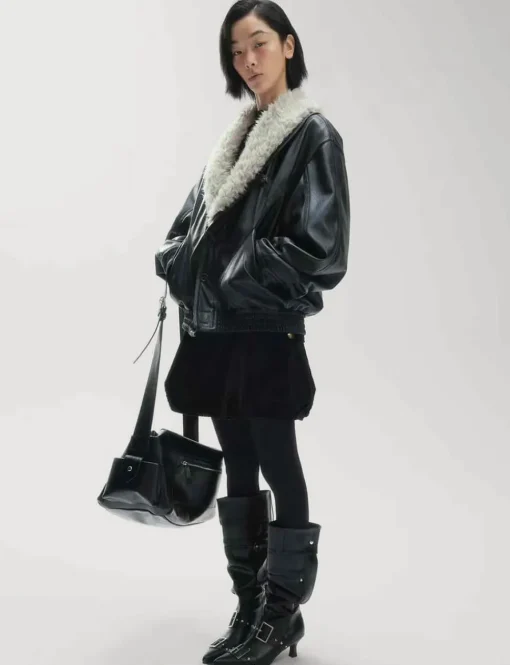 Faux Fur Vintage Leather Jacket