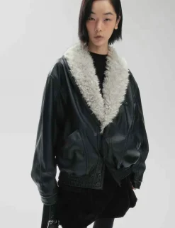 Faux Fur Vintage Leather Jacket
