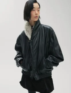 Faux Fur Vintage Leather Jacket