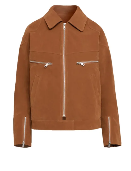 Faux Suede Moto Zip Jacket