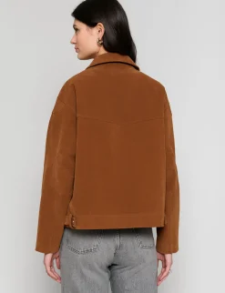 Faux Suede Moto Zip Jacket