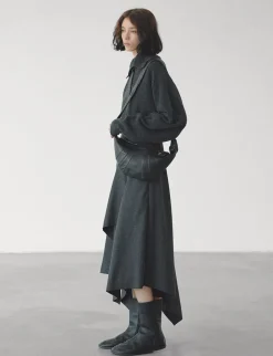 Grey Asymmetric Scarf Skirt