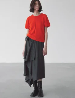 Grey Asymmetric Scarf Skirt