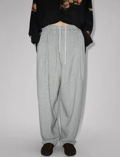Grey Drawstring Suit Pants