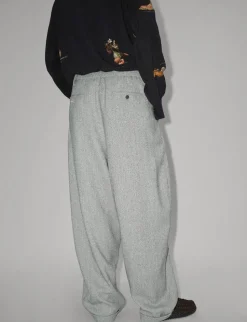 Grey Drawstring Suit Pants