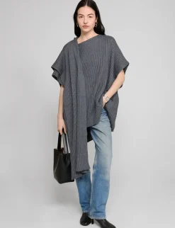 Grey Knit Cape Top