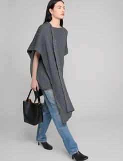 Grey Knit Cape Top