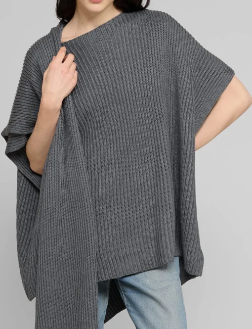 Grey Knit Cape Top