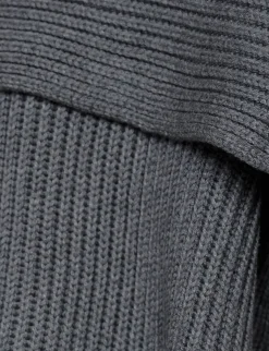 Grey Knit Cape Top