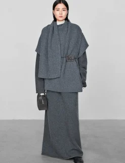Grey Knit Cape Top