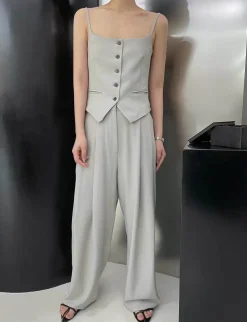 Grey Pleated Pants-BESTSELLER