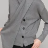 Grey Scarf Button Sweater