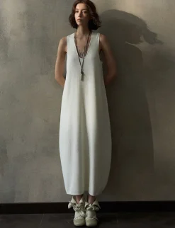 Ivory Knit Cocoon Midi Dress