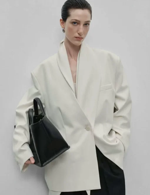 Ivory Scarf Blazer