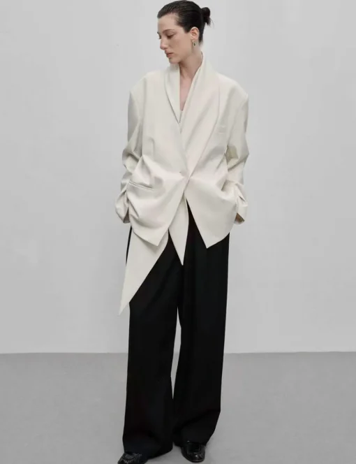 Ivory Scarf Blazer