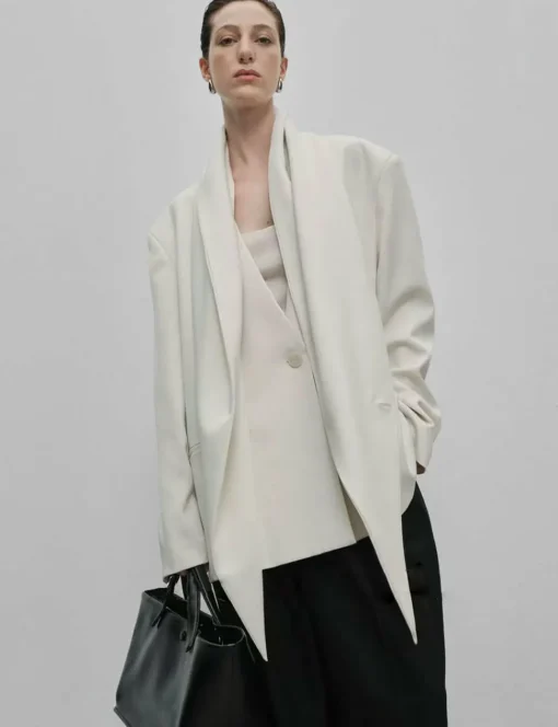 Ivory Scarf Blazer