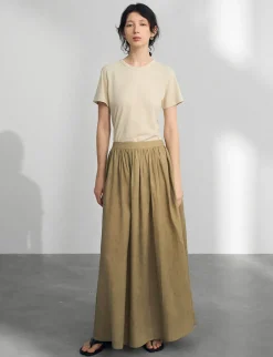 Khaki Midi Skirt