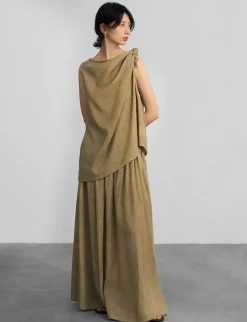 Khaki Midi Skirt