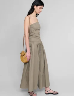 Khaki Strapless Dress-BESTSELLER