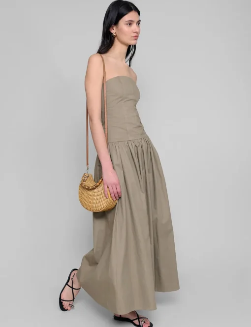 Khaki Strapless Dress-BESTSELLER